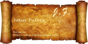 Jakus Fulvia névjegykártya